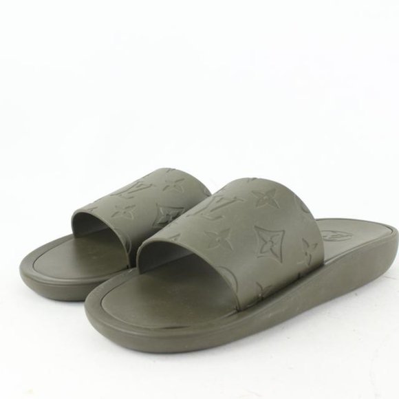 Louis Vuitton Khaki Green 37 Sunbath Flat Mule San - Picture 2 of 12